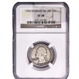 1934 Washington Silver Quarter NGC VF30 DDO