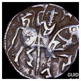 India Rajput 700-1000 AD Silver Jital  NEARLY UNC