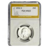 1932-S Washington Silver Quarter PGA MS63