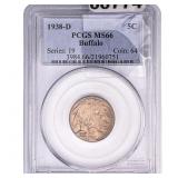 1938-D Buffalo Nickel PCGS MS66