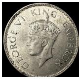 1940 British India Silver 1 Rupee  UNCIRCULATED