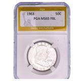 1963 Franklin Half Dollar PGA MS65 FBL