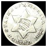 1852 Silver Three-Cent Piece LIGHTLY CIRCULATED