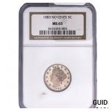 1883 Liberty Victory Nickel NGC MS65 No Cents