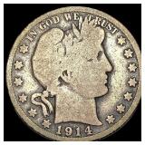1914 Silver Barber Half Dollar NICELY  CIRCULATED