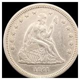1861 Seated Liberty Quarter CLOSELY  UNCIRCULATED