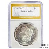 1878-CC Morgan Silver Dollar PGA MS66 PL