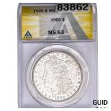 1900 Morgan Silver Dollar ANACS MS63