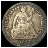 1862 Silver Half Dime LIGHTLY CIRCULATED