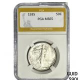 1935 Walking Liberty Half Dollar PGA MS65