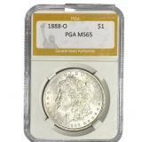 1888-O Morgan Silver Dollar PGA MS65