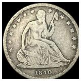 1840 Seated Liberty Half Dollar LIGHTLY CIRCULATED