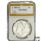 1883-CC Morgan Silver Dollar PGA MS65