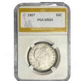 1907 Barber Half Dollar PGA MS64