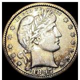 1897-S Silver Barber Quarter ABOUT UNCIRCULATED
