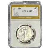 1935 Walking Liberty Half Dollar PGA MS65
