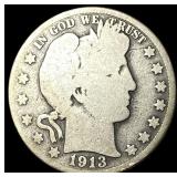 1913 Silver Barber Half Dollar NICELY CIRCULATED