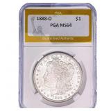 1888-O Morgan Silver Dollar PGA MS64