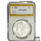 1881 Morgan Silver Dollar PGA MS65