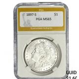 1897-S Morgan Silver Dollar PGA MS65