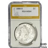 1888-O Morgan Silver Dollar PGA MS64