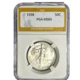 1938 Walking Liberty Half Dollar PGA MS65