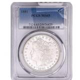 1881 Morgan Silver Dollar PCGS MS65