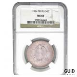 1934 Texas Half Dollar NGC MS65