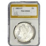 1883-CC Morgan Silver Dollar PGA MS65