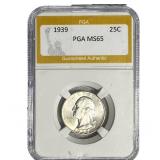 1939 Washington Silver Quarter PGA MS65