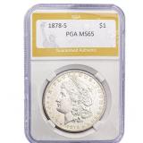 1878-S Morgan Silver Dollar PGA MS65