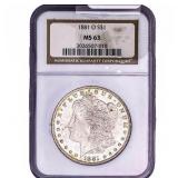 1881-O Morgan Silver Dollar NGC MS63