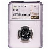 1942 Jefferson Nickel NGC PF67