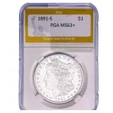 1891-S Morgan Silver Dollar PGA MS63+