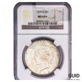 1925-S Morgan Silver Dollar NGC MS63+
