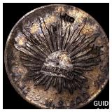 1889 Mexico Silver 8 Reales Chopmarks NEARLY UNCIR