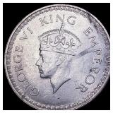 1943 India-British Silver Rupee UNCIRCULATED