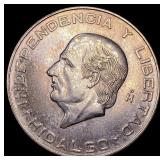 1956 Mexico Silver 10 Pesos CLOSELY UNCIRCULATED
