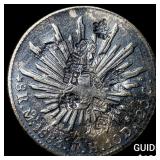 1883 Mexico Silver 8 Reales Chopmarks NEARLY UNCIR
