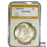 1878 8TF Morgan Silver Dollar PGA MS65