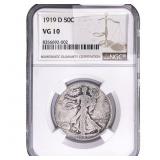 1919-D Walking Liberty Half Dollar NGC VG10