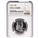 1957 Franklin Half Dollar NGC PF67* CAMEO