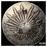 Mexico Silver 8 Reales Chopmarks NEARLY UNCIRCULA
