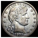1909-D Silver Barber Quarter CLOSELY UNCIRCULATED