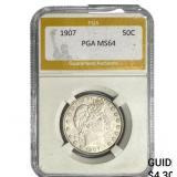 1907-O Barber Half Dollar PGA MS64