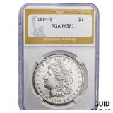 1884-S Morgan Silver Dollar PGA MS61