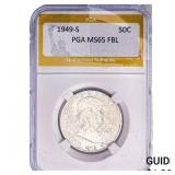 1949-S Franklin Half Dollar PGA MS65 FBL