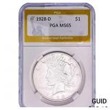 1928-D Silver Peace Dollar PGA MS65