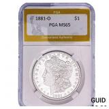 1881-O Morgan Silver Dollar PGA MS65