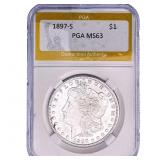1897-S Morgan Silver Dollar PGA MS63